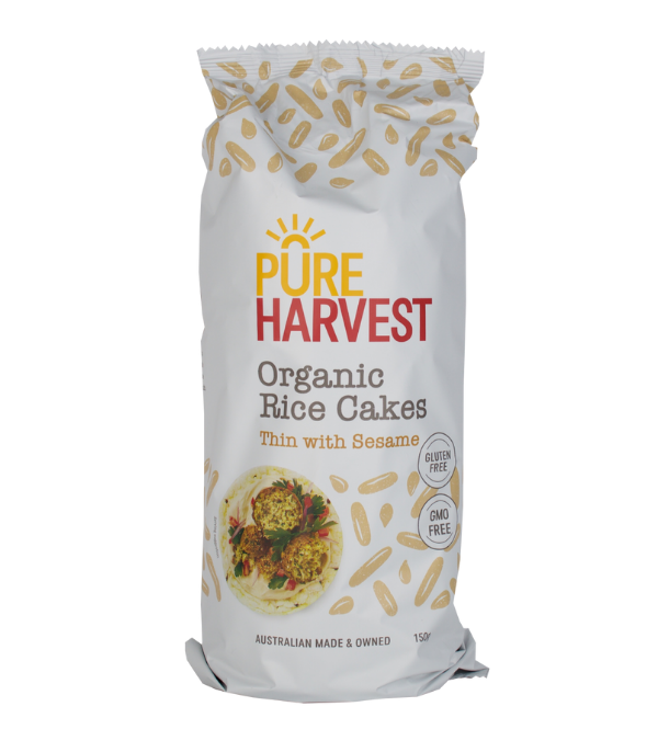 PURE HARVEST ORGANIC RICE CAKES THIN WITH SESAME – New Earth