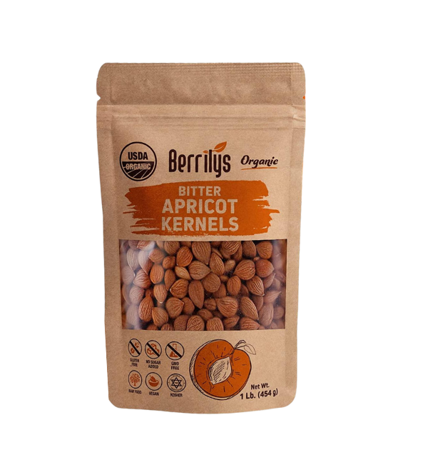 BERRILYS ORGANIC BITTER APRICOT KERNELS New Earth